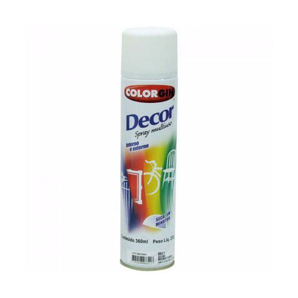 Tinta Spray Branco Fosco 360ml 8841 Decor Colorgin 