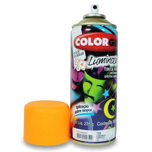 Tinta Spray Luminosa 350ml Laranja 759 Colorgin 