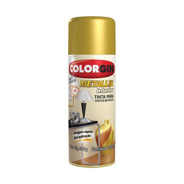 Tinta Spray Metallik Ouro 350ml 52 Colorgin