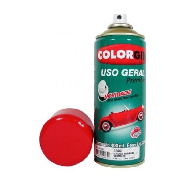 Tinta Spray Vermelho Metálico 400ml 55061 Uso Geral Premium Colorgin 