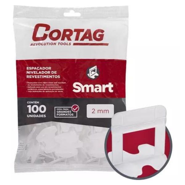 Espacador Nivelador Smart 2,0mm 100un - Cortag (62... - SANTAROSA LAR E CONSTRUÇÃO