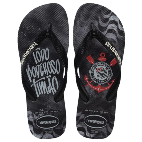 Chinelo Havaianas Unissex Top Times-Preto - SÃO ROQUE CALÇADOS