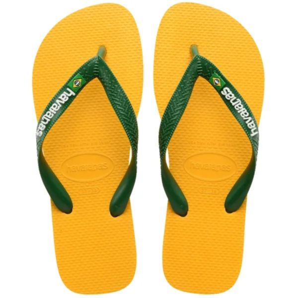 Chinelo Havaianas Top Brasil Logo -Amarelo Pop - SÃO ROQUE CALÇADOS