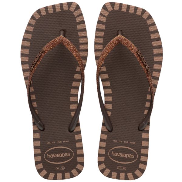 Chinelo Havainas Slim Square Glitter Contour - SÃO ROQUE CALÇADOS
