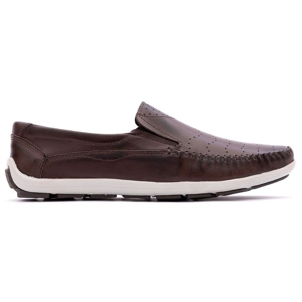 Mocassim Masculino Clássico Em Couro Látego Tabaco 042