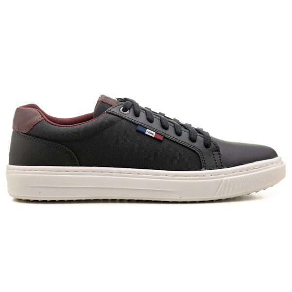 Tênis Masculino Em Couro Preto Fork 16040