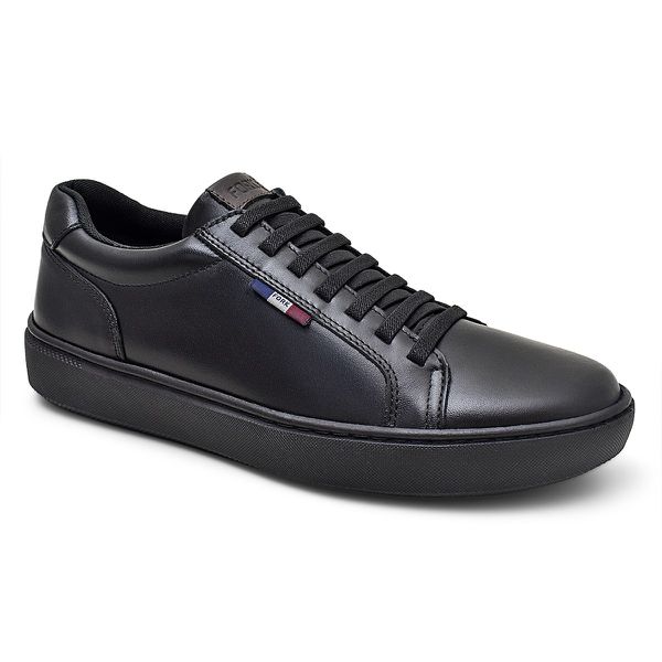 Tênis Masculino Em Couro Preto New Black 60402