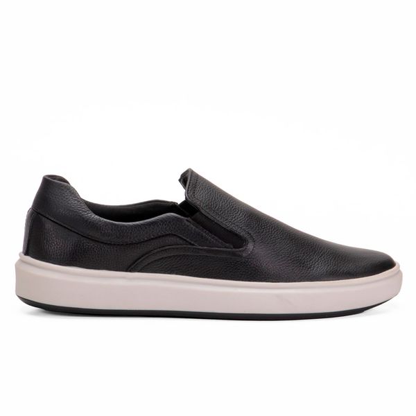 Tênis Sapatênis Casual Slip On Masculino Sintético Preto CRE0075