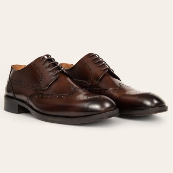 Sapato Social Derby Full Brogue Chocolate