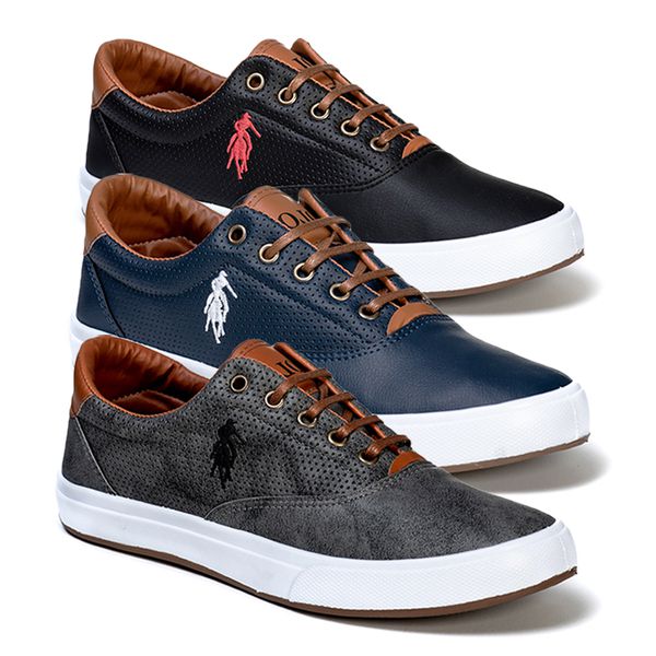 Combo 3 Pares Polo Open Masculino
