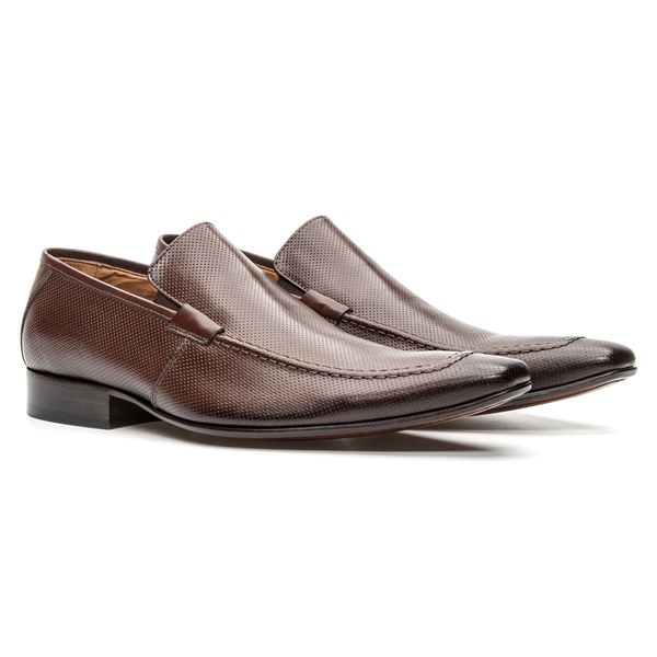 Sapato Masculino Loafer Social Solado em Couro Mouro