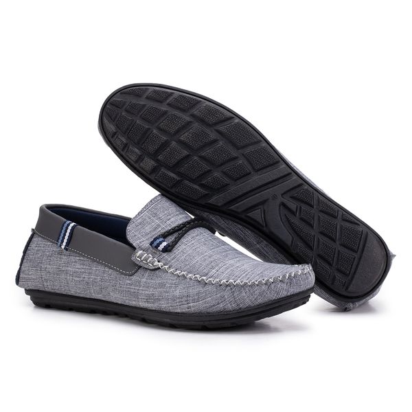 Mocassim Sapato Casual Masculino Cinza