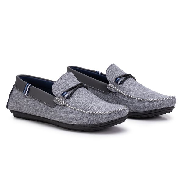 Mocassim Sapato Casual Masculino Cinza