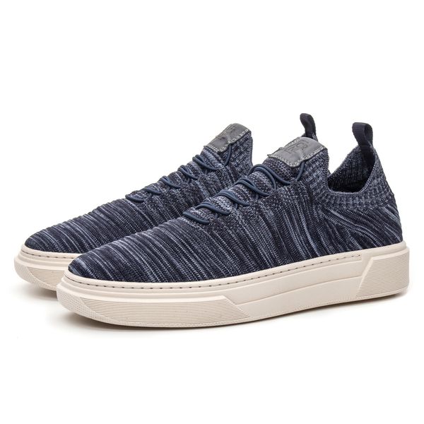 Tênis Knit Lean Azul Mescla