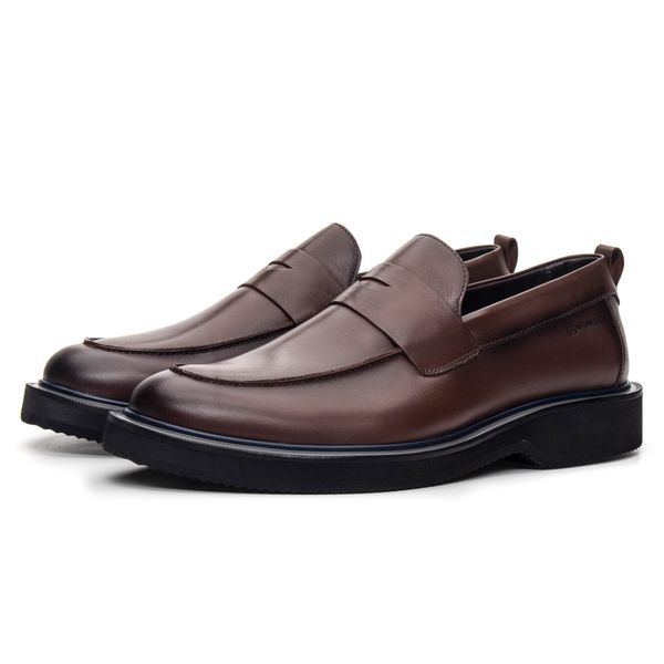 Sapato Loafer Louis em Couro Café