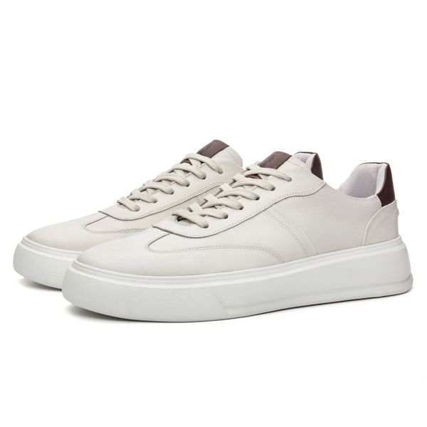 Tênis Casual Hugo em Couro Off White