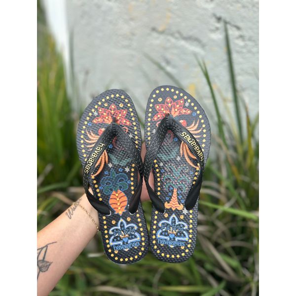 Havaianas Decoradas Sandalia Havaiana Preta Chinelo Estampado