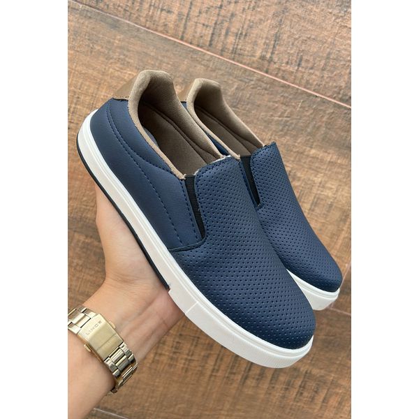 Slip On Gibizinho Casual Azul Marinho