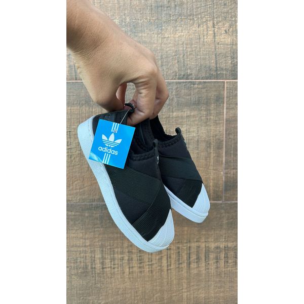 Adidas Infantil TÃªnis Adidas Slip On ElÁstico Preto Tênis AD