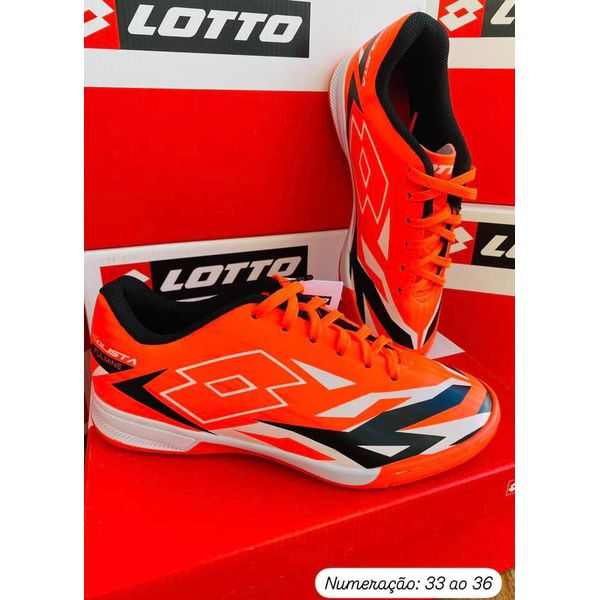 CHUTEIRA FUTSAL LOTTO LARANJA/BRANCO