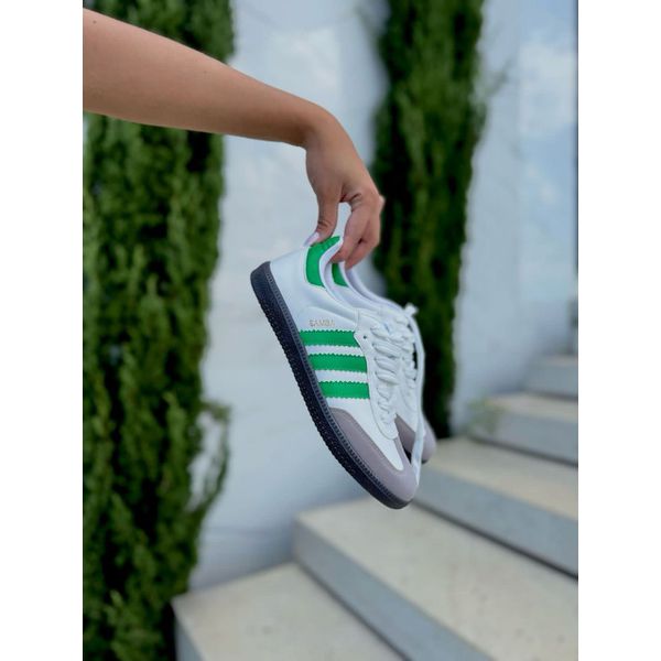 Tênis Ad Samba Branco/Verde Escuro