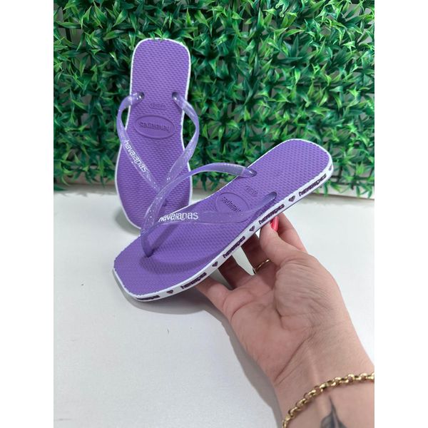 Chinelo HAV Roxo com detalhe Branco