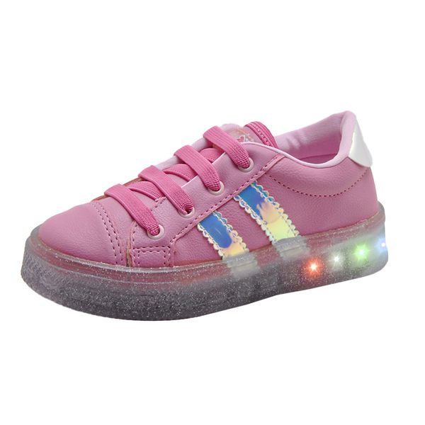 Tênis Infantil Feminino WorldColors Star Light com LED 191001 Pink 159