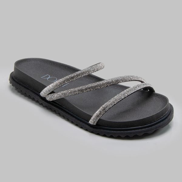 Sandália Birken com Tiras em Strass: Conforto e Estilo Premium | Sapato de Franca #ModaFeminina