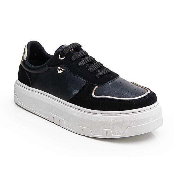 Tênis Casual Feminino Preto e Dourado, Estilo e Conforto