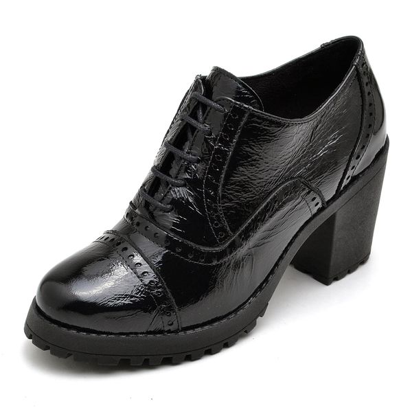 Ankle Boot Feminino Menina Brasil 19000 Verniz Preto 1335