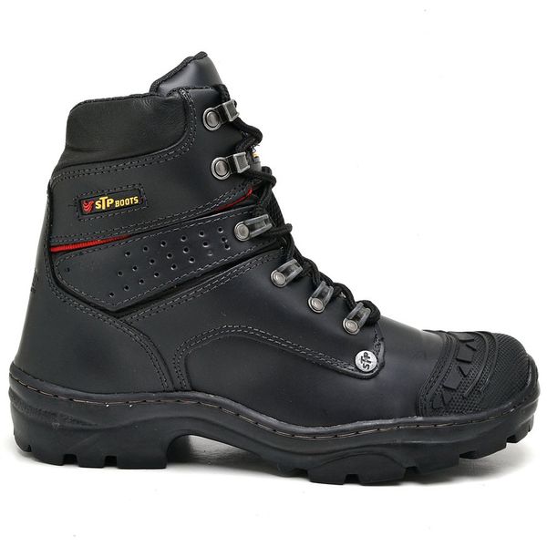 BOTA ADVENTURE COURO LEGÍTIMO LÁTEGO TREKKING STOP BOOTS - R34 - PRETO - 1085