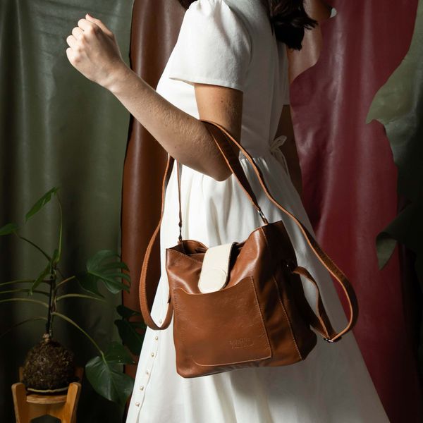 Bolsa RetrÔ - Chocolate e Off White - VERBENA 