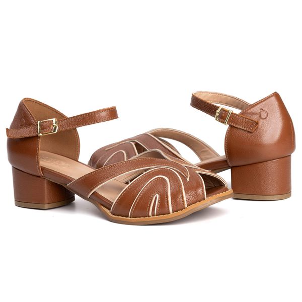 Sandália Peep Toe - POÉTICA - Chocolate - 601.55