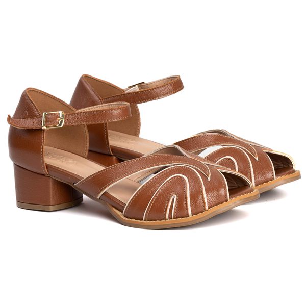 Sandália Peep Toe - POÉTICA - Chocolate - 601.55
