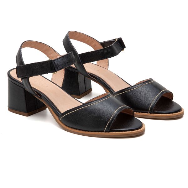 Sandália Peep Toe - Preta - LEVE 