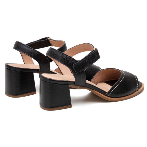 Sandália Peep Toe - Preta - LEVE 