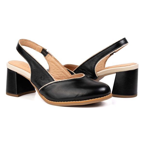 Sapato Boneca RetrÔ - Preto e Off White - ALÉM
