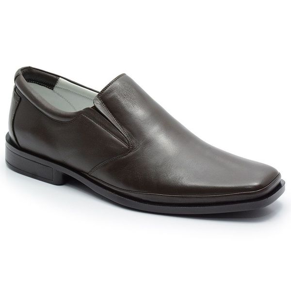 Sapato Conforto Em Couro Cor Cafe Ref. 579-2002