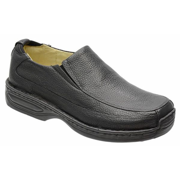 Sapato Conforto Em Couro Legitimo Na Cor Preto Ref. 1098-16030