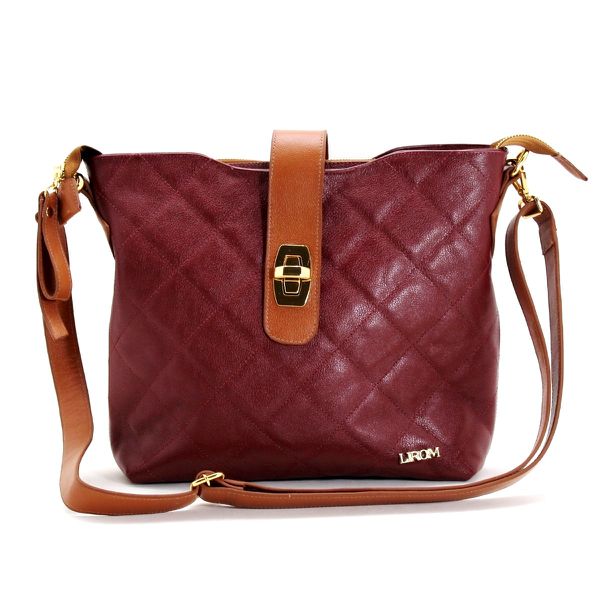 Bolsas Femininas De Couro Legitimo Lirom Macio Alta Qualidade Metalassê Lançamento Marsala