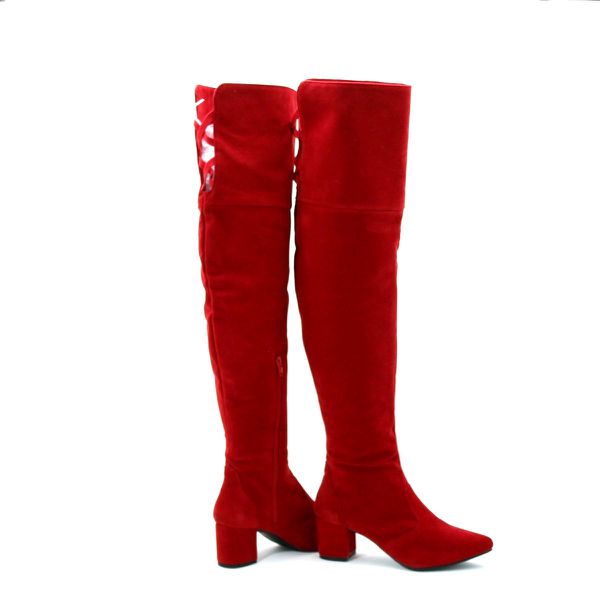 Bota camurça vermelha sales