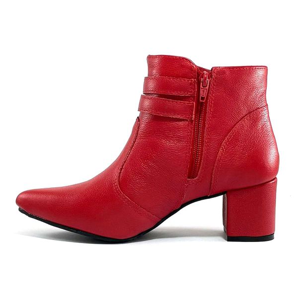Bota feminina shop cano curto vermelha
