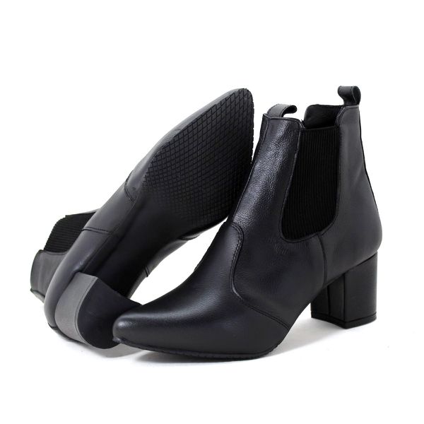 Bota Feminina Social Bico Fino Lirom Cano Curto Preta