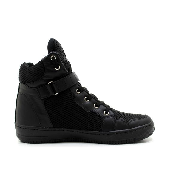 Tenis Masculino Top Fitness Cano Alto Em Couro Preto CAL ADOS LIROM