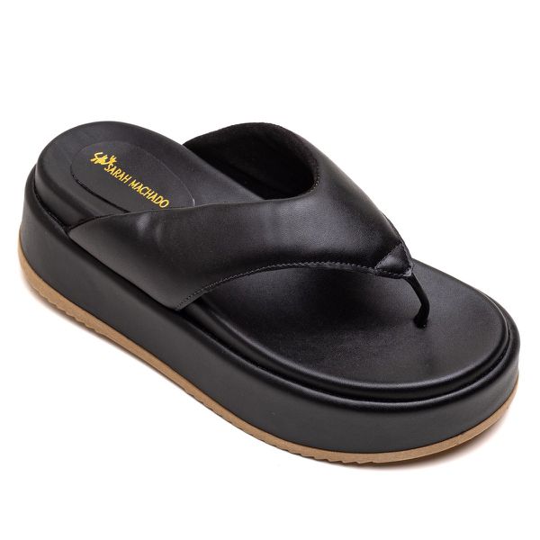 Papete Plataforma Feminina Asa Delta Preto Isadora