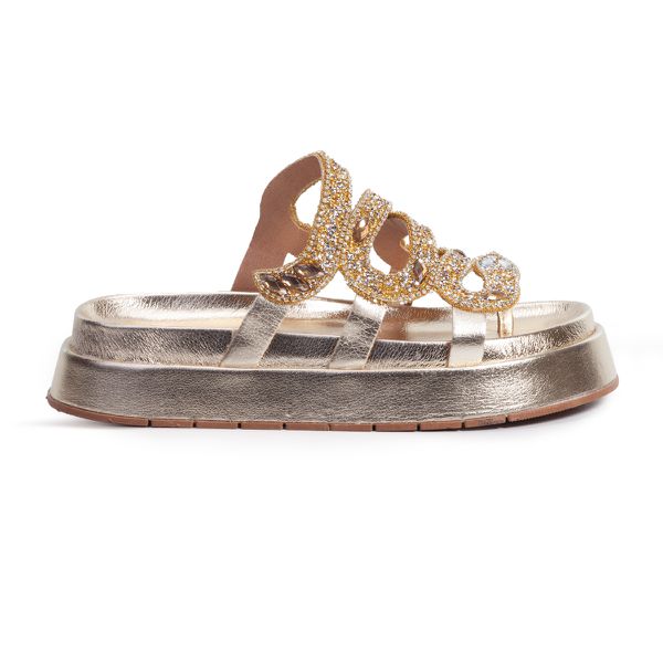 Sandália FlatForm Flora Ouro