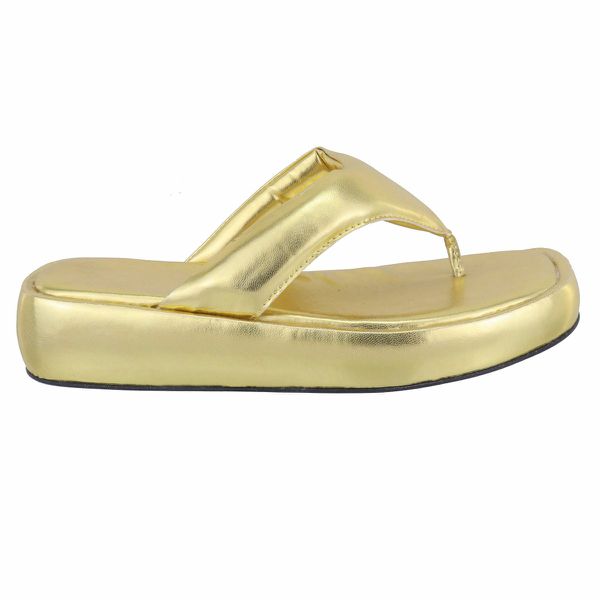 Sandália Papete Tamanco Dourado Helena