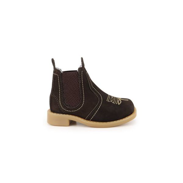 Bota Infantil Botina Texana Couro Legitimo Cawboy Café Café