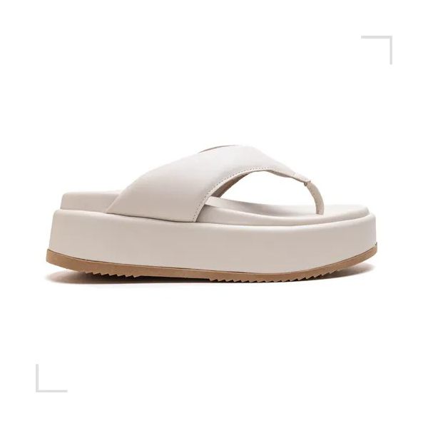 Papete Plataforma Feminina Asa Delta Off white Isadora