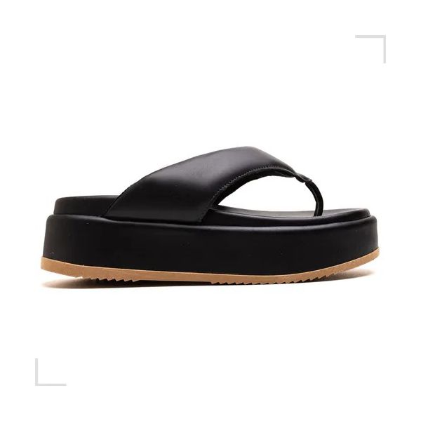 Papete Plataforma Feminina Asa Delta Preto Isadora